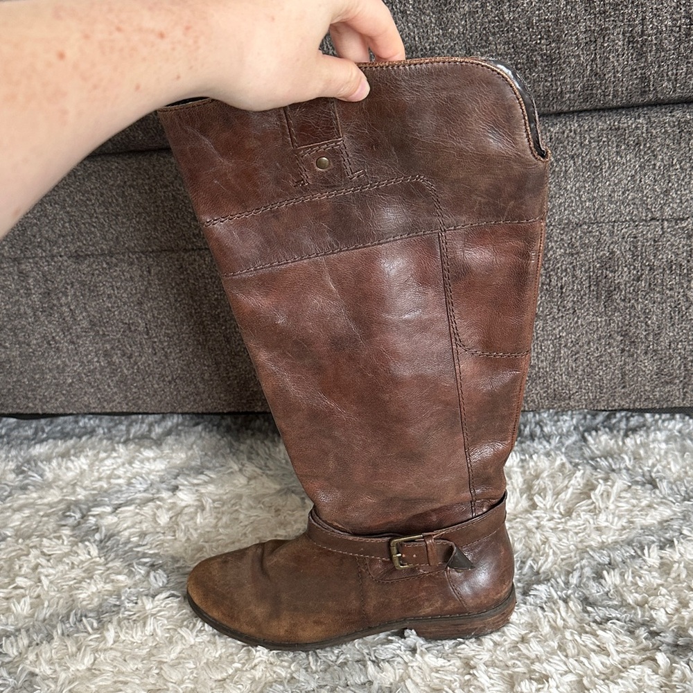 Brown Leather Knee-high Boots